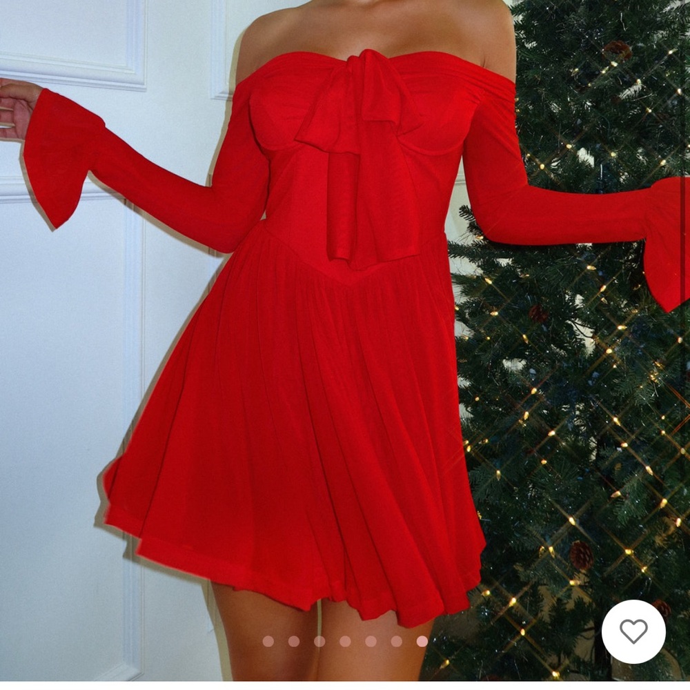 Labella Off The Shoulder Mini Dress - Red